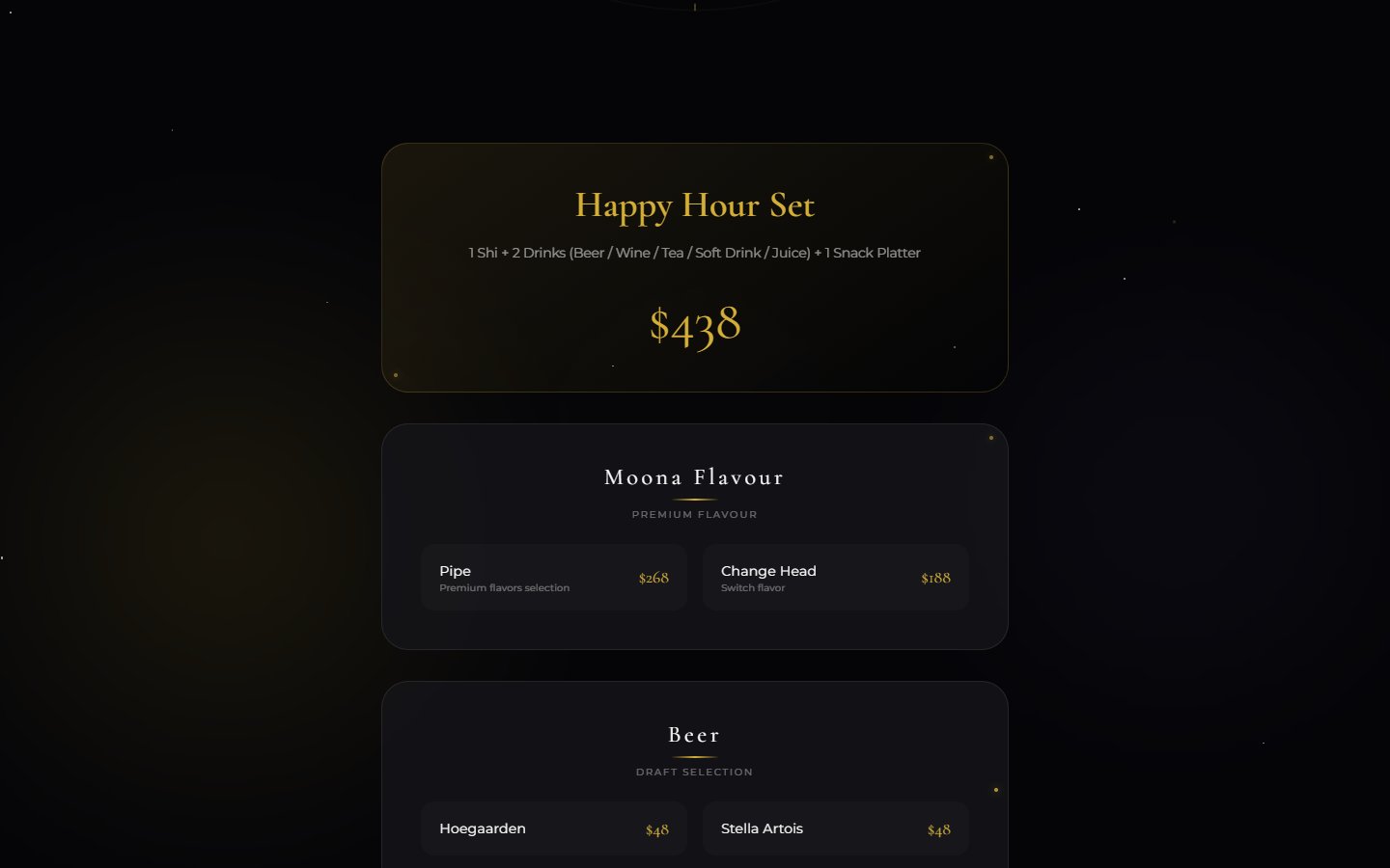 餐牌導航 — Sticky Nav + 分類瀏覽